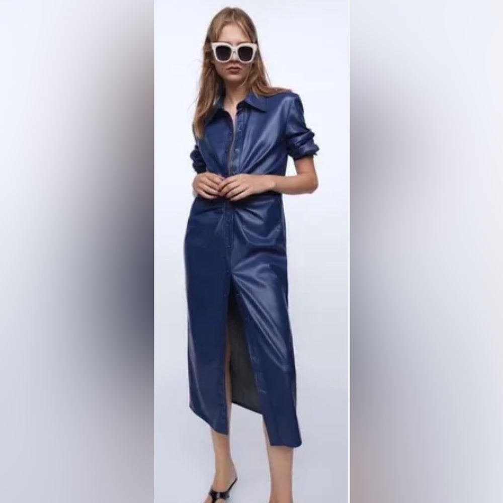 Zara faux leather dress size Small